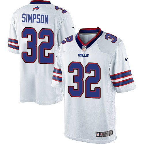 Youth Limited O. J. Simpson Nike Jersey White Road - #32 NFL Buffalo Bills
